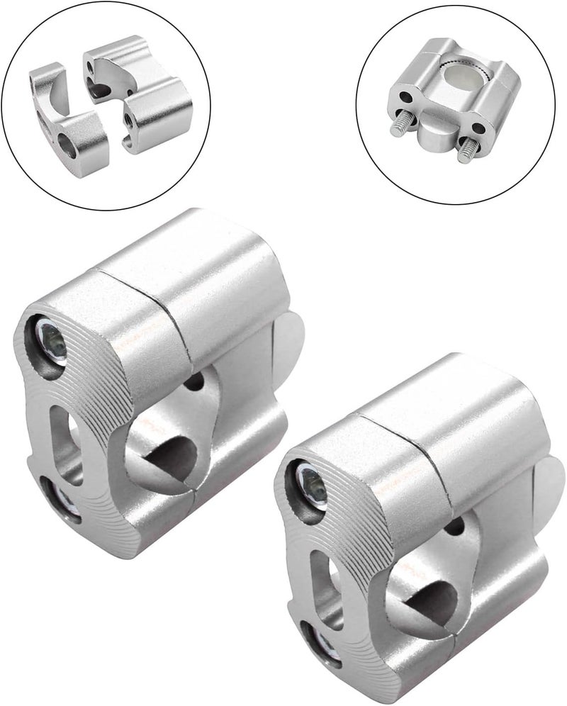 Adsspro Universal Motorcycle 1-1/8"(28mm) 7/8" (22mm) CNC Aluminum Handlebar Handle Risers Adjustable Fat Bar Mount Clamps For EXC KLX KXF YZF CRF XR SX SXF YZ Motorbike Dirt Pit Bike (silver) - Image 3